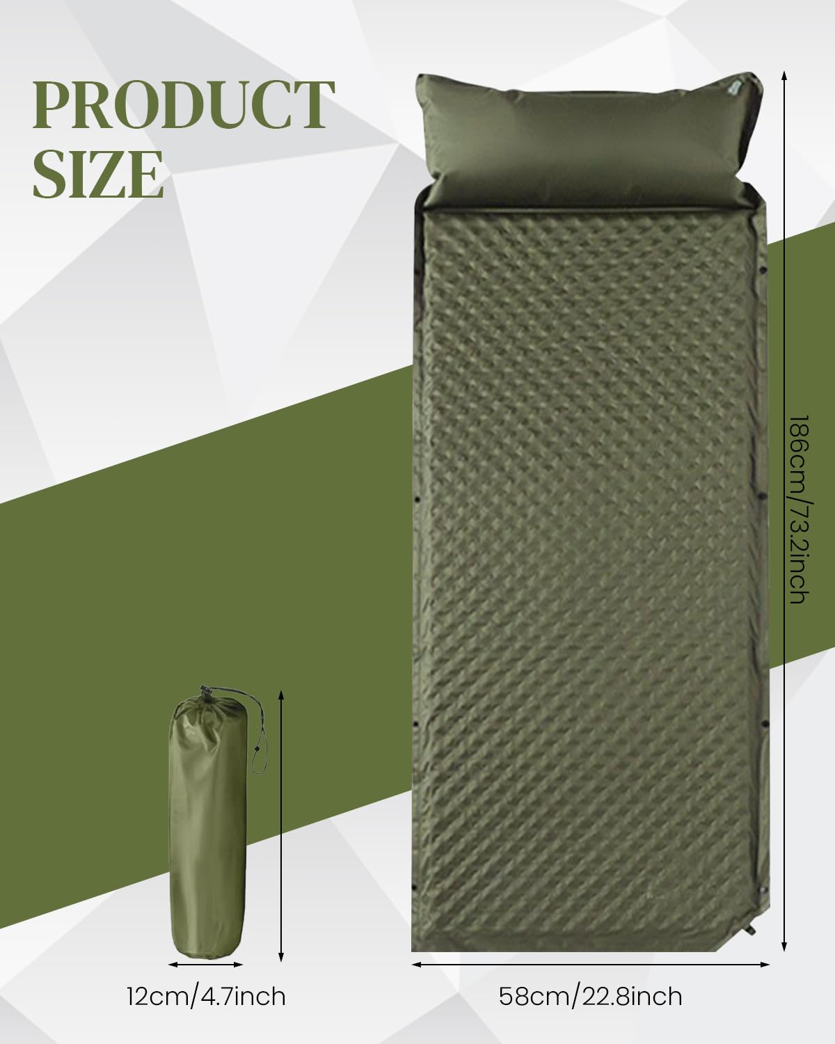Proberos Self-Inflating Camping Mat Air Bed with Ergonomic Pillow, Self-Inflating Ultralight Sleeping Mat, Waterproof Air Mattress Single Pad Bed for Trekking, Backpacking & Road Trips Proberos Self-Inflating Camping Mat Air Bed with Ergonomic Pillow, Self-Inflating Ultralight Sleeping Mat, Waterproof Air Mattress Single Pad Bed for Trekking, Backpacking & Road Trips